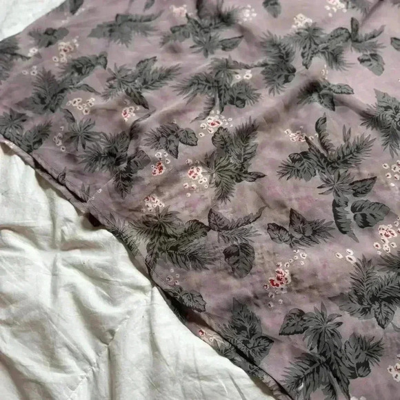 Roolee Sheer chiffon floral romantic baby doll maxi dress sz large cottagecore - Picture 4 of 8